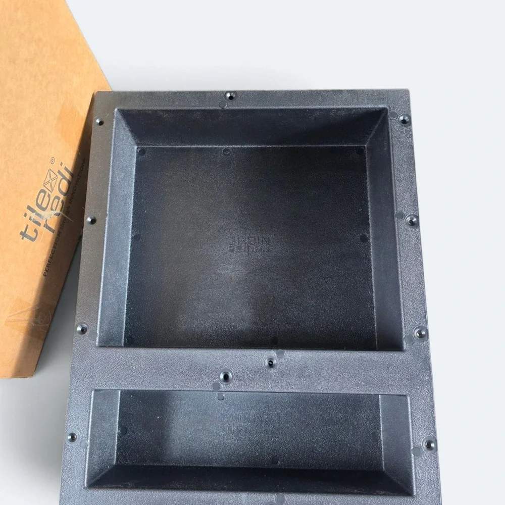 Tile Redi Double Shower Niche 16x20 Black Recessed Shower Shelf